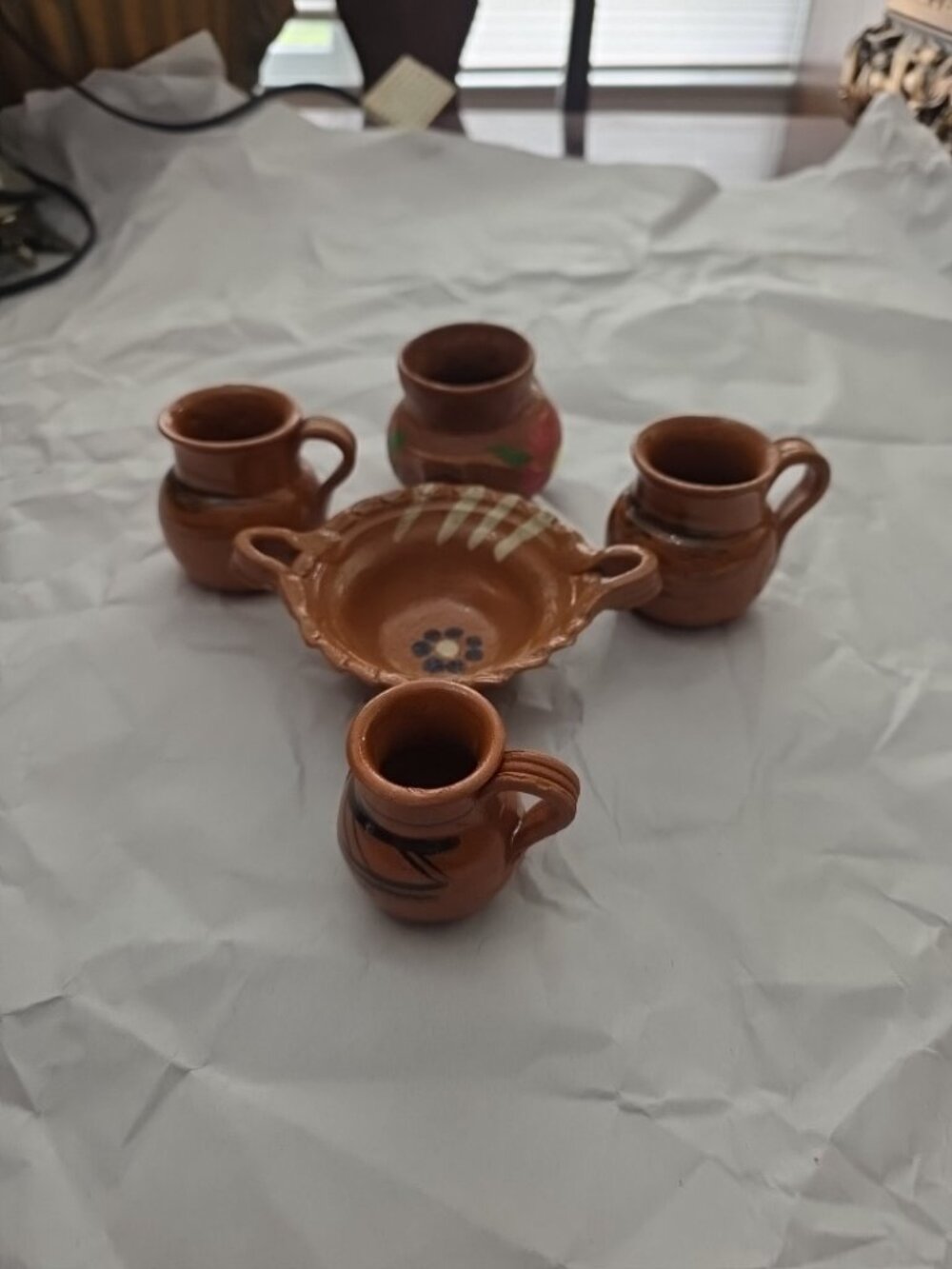 7 PCS. MIXICAN TERRA COTER CASSERROLES SALSA CLAY, MINI SHOT BARRO, MINI OLLITA - Picture 3 of 4